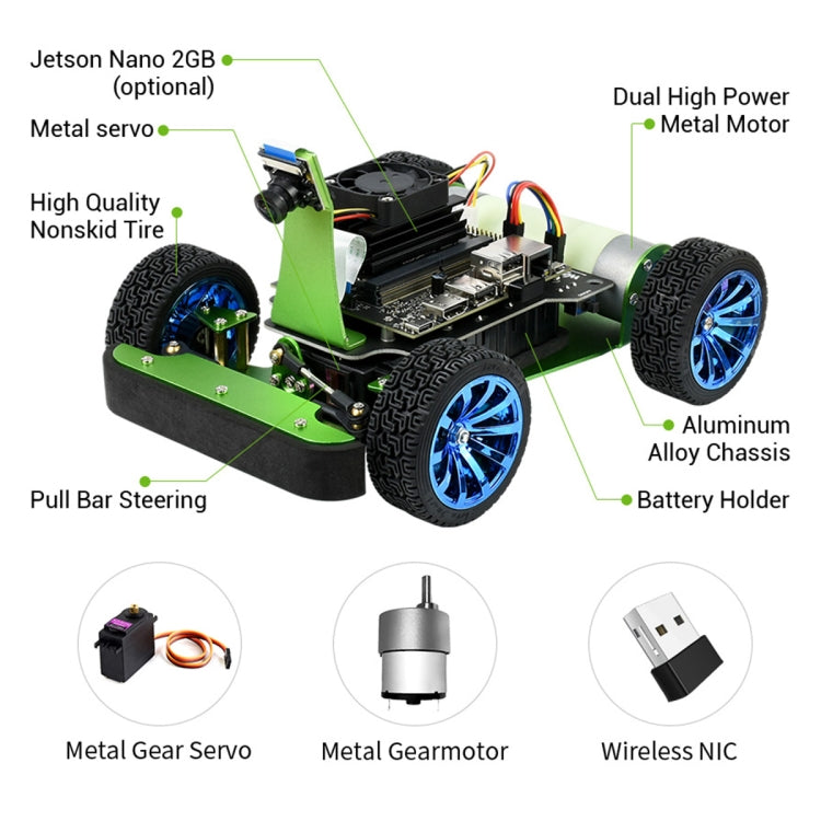 Waveshare JetRacer 2GB AI Kit, AI Racing Robot Powered by Jetson Nano 2GB, EU Plug, JetRacer 2GB AI Kit