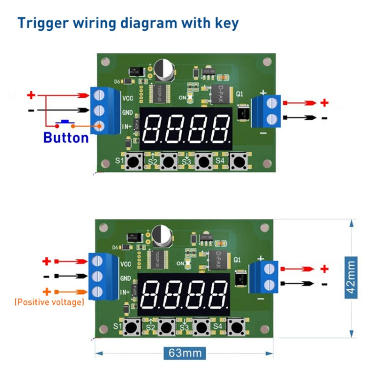 Delay Timer Relay Control Switch Module Timer Delay Automation Cycle LED Display MOS DC 5-30V