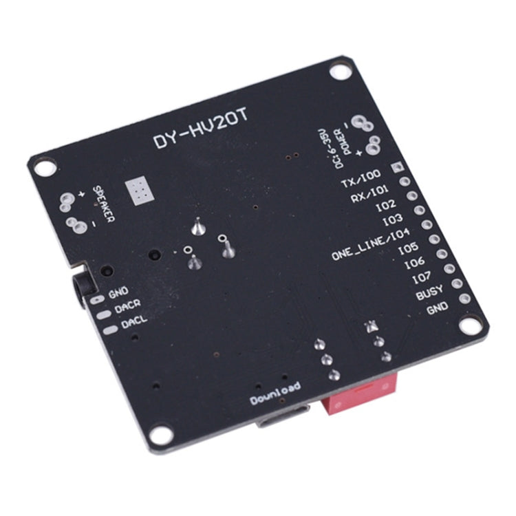 DY-HV20T 12V/24V 10W/20W Modulo di riproduzione vocale Lettore musicale MP3 Modulo scheda amplificatore trigger UART I/O, DY-HV20T