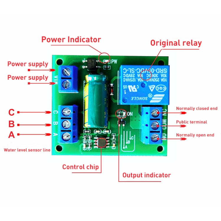 Dispositivo di pompaggio automatico del sensore di livello del liquido del serbatoio dell'acqua del modulo interruttore di controllo del livello dell'acqua completamente automatico da 5 V, 5V Water Tank Liquid Level Sensor