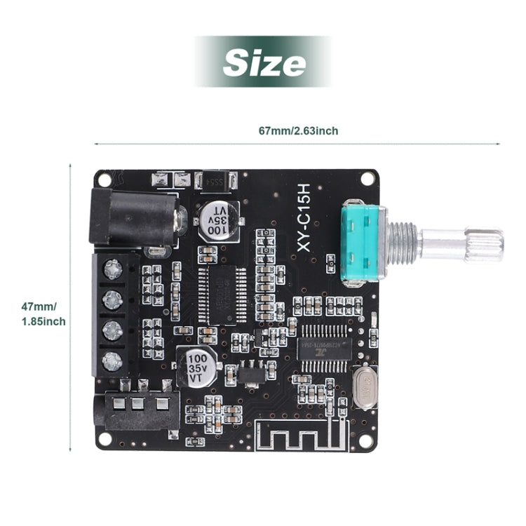 XY-C15H 20W Dual Channel Bluetooth 5.0 HIFI Stereo Digital Audio Power Amplifier Board Without Shell