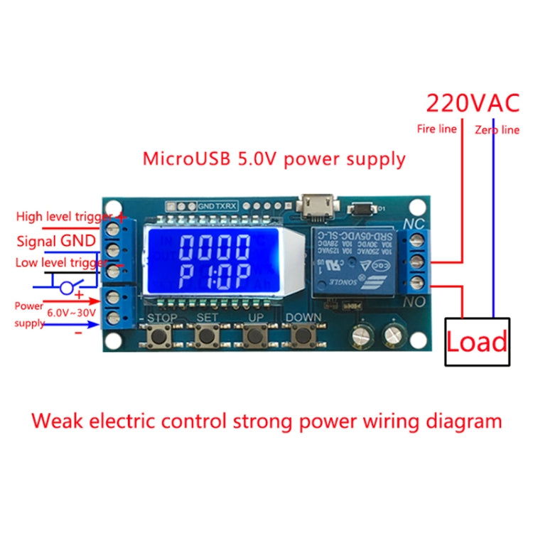 XY-LJ02 6-30V Micro USB Digital LCD Display Delay Timer Relay Module Control