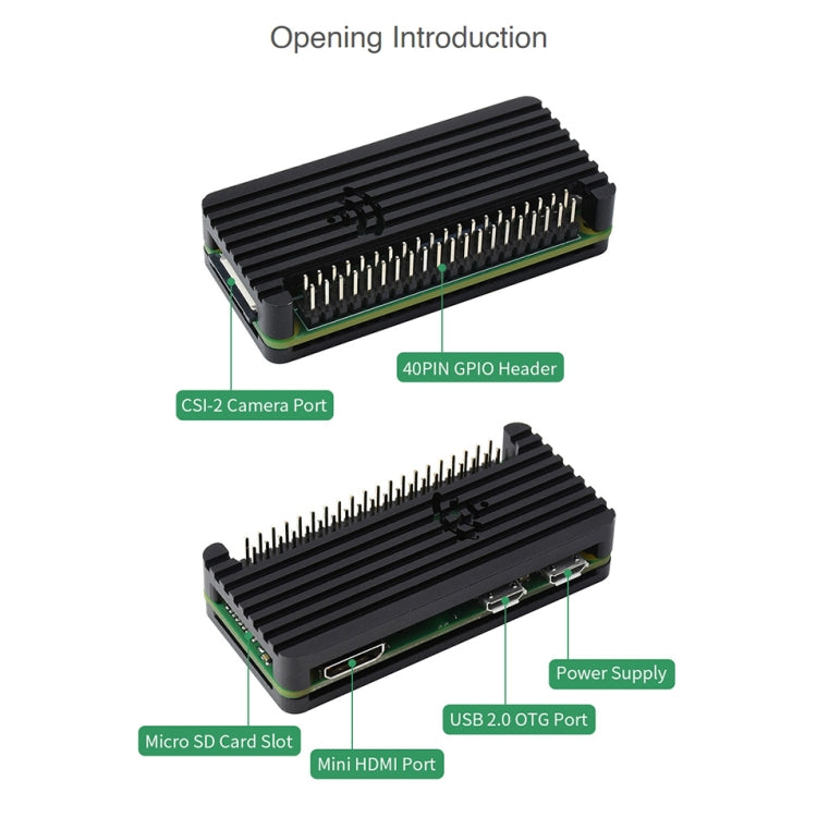 Waveshare Aluminum Alloy Protective Case for Raspberry Pi Zero Series, Suitable for Zero/Zero 2W