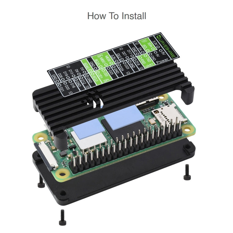 Custodia protettiva in lega di alluminio Waveshare per la serie Raspberry Pi Zero, adatta per Zero/Zero 2 W