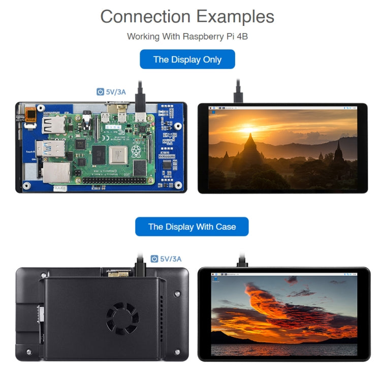 Waveshare Display LCD touch capacitivo da 5,5 pollici 1440 x 2560 2K IPS per Raspberry Pi, interfaccia HDMI, 5.5 inch