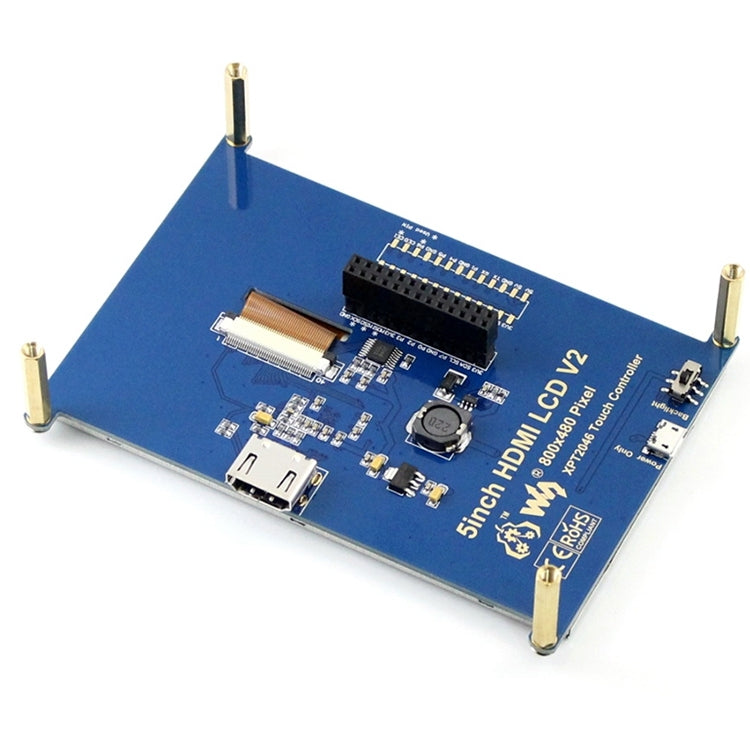 Touchscreen LCD HDMI 800x480 da 5 pollici WAVESHARE per Raspberry Pi, 5 Inch HDMI LCD