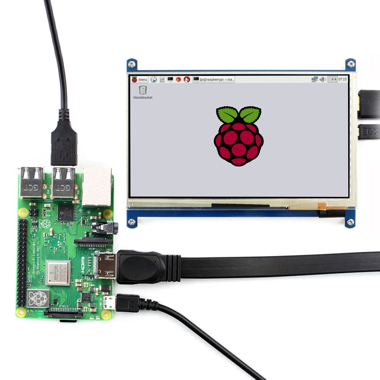 WAVESHARE 7 Inch HDMI LCD (C) 1024x600 Touch Screen for Raspberry Pi with Dual-Color Case, 7 Inch HDMI LCD (C) with Case