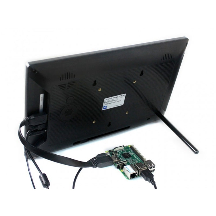 LCD touch screen capacitivo WAVESHARE da 13,3 pollici HDMI (H) con copertura in vetro temperato, supporta più mini-PC, più sistemi, 13.3inch HDMI LCD (H) (with case)