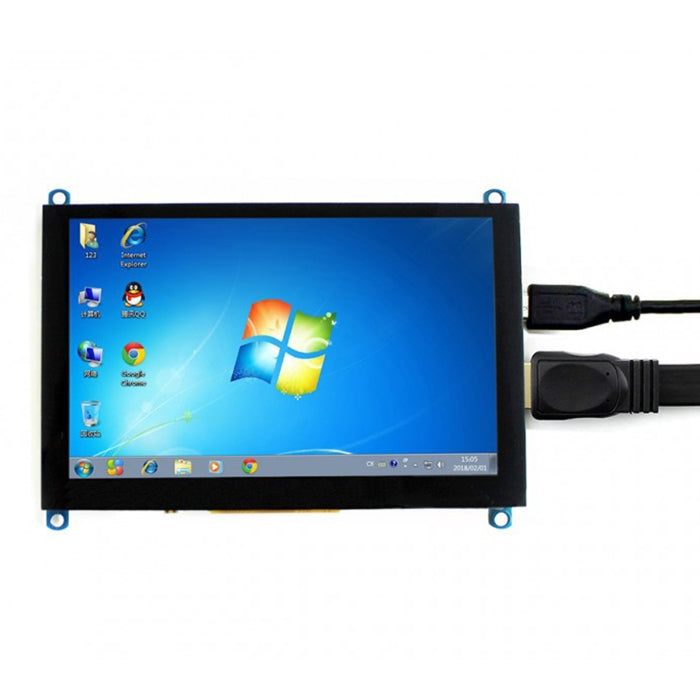 WAVESHARE 5 Inch HDMI LCD (H) 800x480 Touch Screen for Raspberry Pi Support Various Systems, 5 Inch HDMI LCD (H)