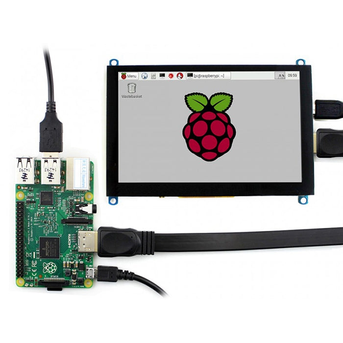 WAVESHARE 5 Inch HDMI LCD (H) 800x480 Touch Screen for Raspberry Pi Support Various Systems, 5 Inch HDMI LCD (H)