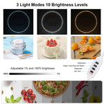 Kit tenda luminosa portatile pieghevole con pannello LED ad anello da 23 cm per studio fotografico, con 6 sfondi colorati (nero, bianco, giallo, rosso, verde, blu). Dimensioni da aperto: 24 cm x 23 cm x 23 cm.