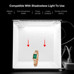 Tenda da studio fotografica pieghevole e portatile da 20 cm con 2 pannelli LED, luminosità 1100LM, kit con 2 fondali colorati (nero, bianco), dimensioni da aperta: 24 cm x 23 cm x 23 cm