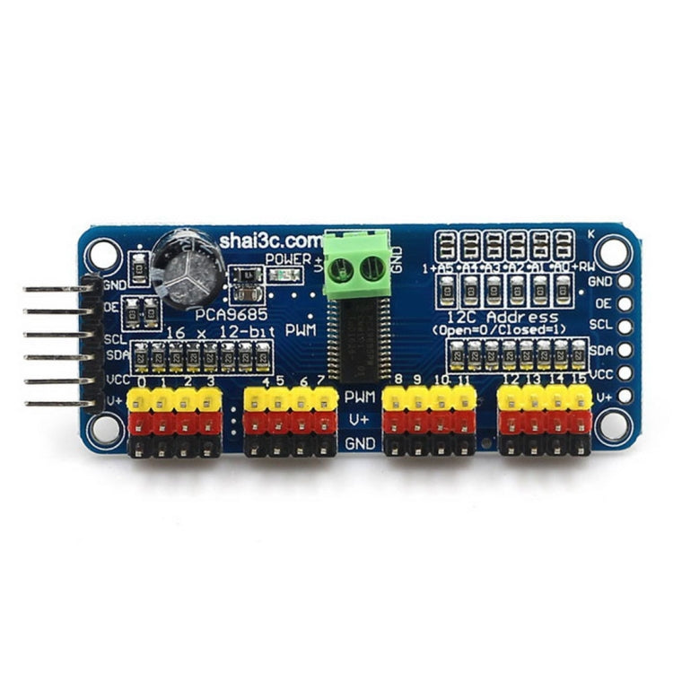 DIY 16 Channel PWM Servo Motor Controller for Arduino, PCA9685