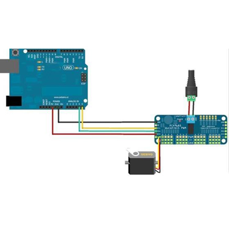 DIY 16 Channel PWM Servo Motor Controller for Arduino, PCA9685