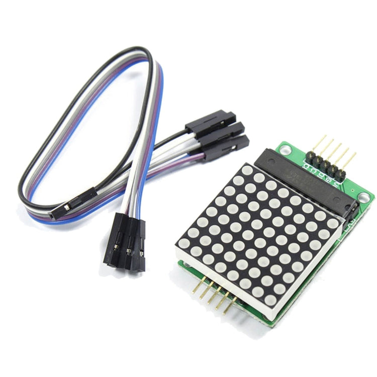 MAX7219 New Red Dot Matrix Module Supports Common Cathode Drive with 5-Dupont Lines for Arduino