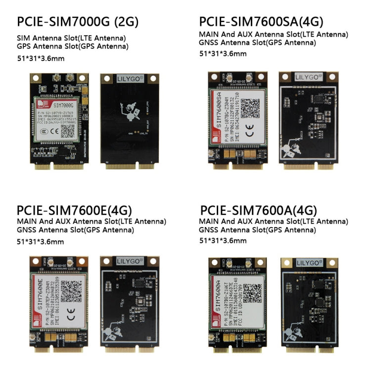 TTGO T-PCIE ESP32-WROVER-B AXP192 Chip WiFi Bluetooth Nano Card SIM Series Module Hardware Modular Development Board, PCIE-SIM7070G Module, PCIE-SIM7070G Module