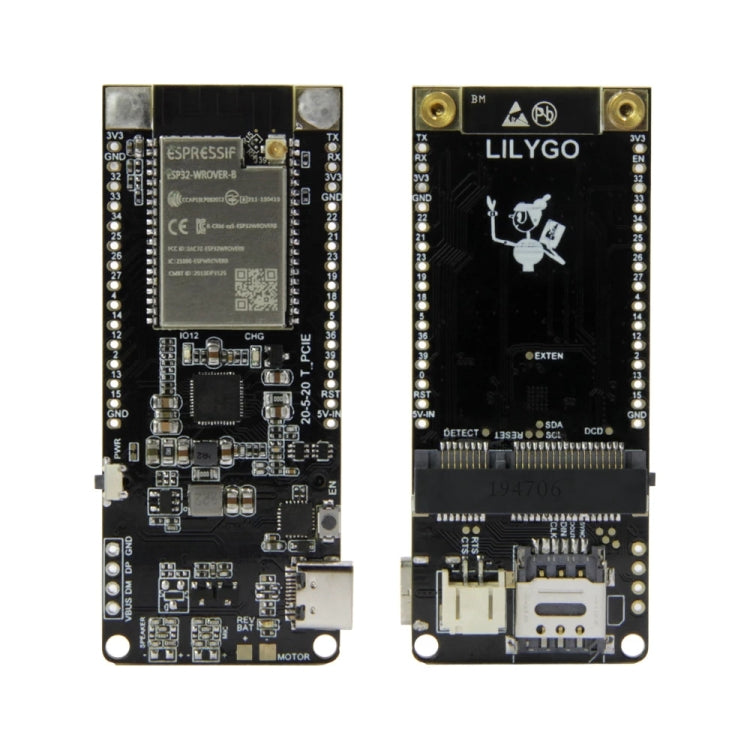 TTGO T-PCIE ESP32-WROVER-B AXP192 Chip WiFi Bluetooth Nano Card Modulo serie SIM Scheda di sviluppo componibile hardware da 4 MB, 4MB