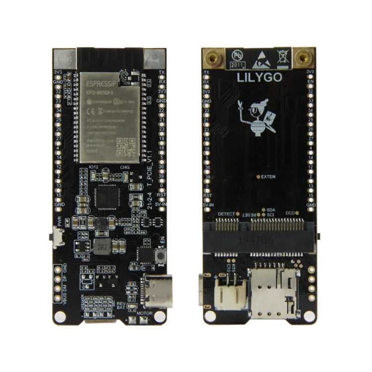 TTGO T-PCIE ESP32-WROVER-B AXP192 Chip WiFi Bluetooth Nano Card Modulo serie SIM Scheda di sviluppo componibile hardware da 16 MB, 16MB