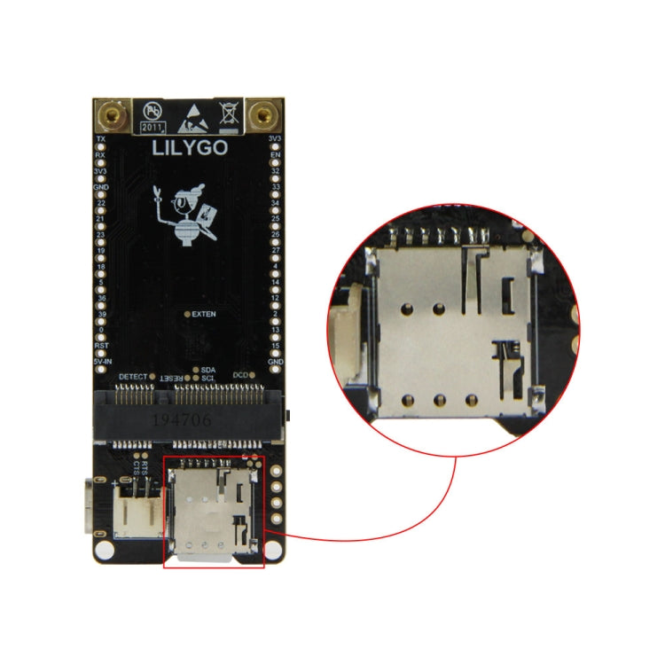 TTGO T-PCIE ESP32-WROVER-B AXP192 Chip WiFi Bluetooth Nano Card Modulo serie SIM Scheda di sviluppo componibile hardware da 16 MB, 16MB