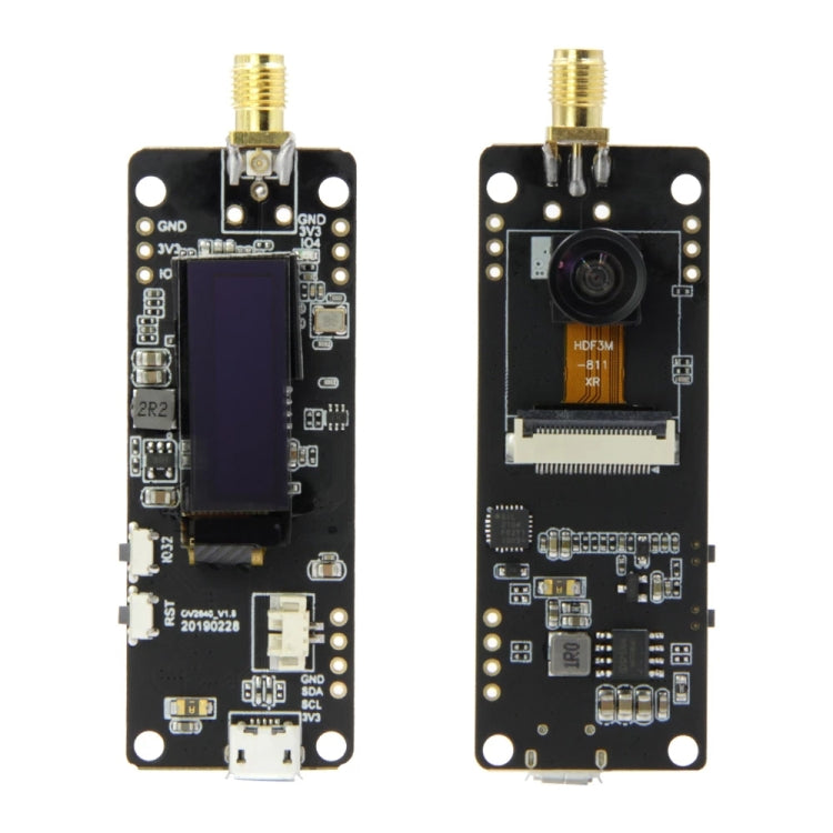 TTGO OV2640 Fish-eye Lens Camera Module OLED WiFi Development Board SMA 0.91 with 3dbi Antenna, Fish-eye Lens