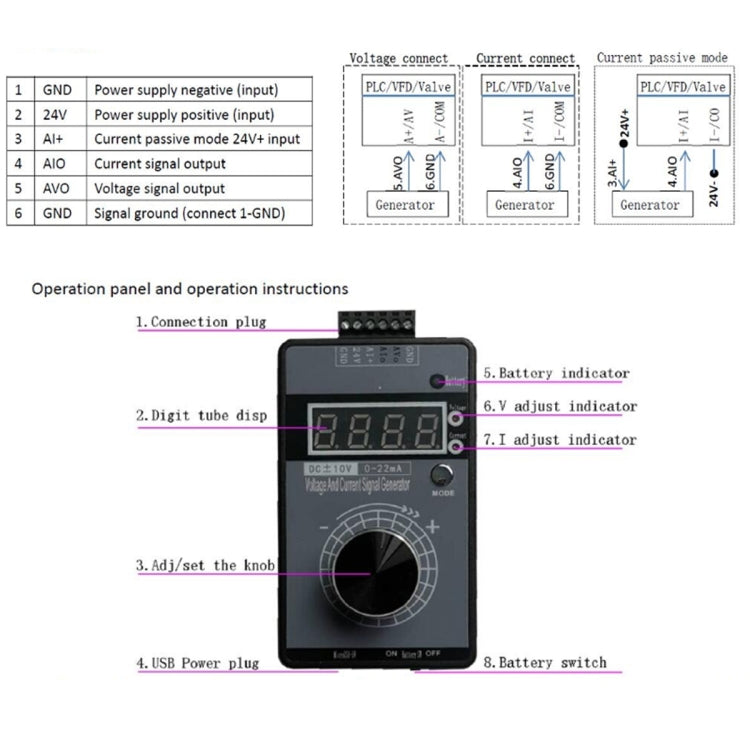 Generatore segnale 4-20mA 0-10V con batteria integrata