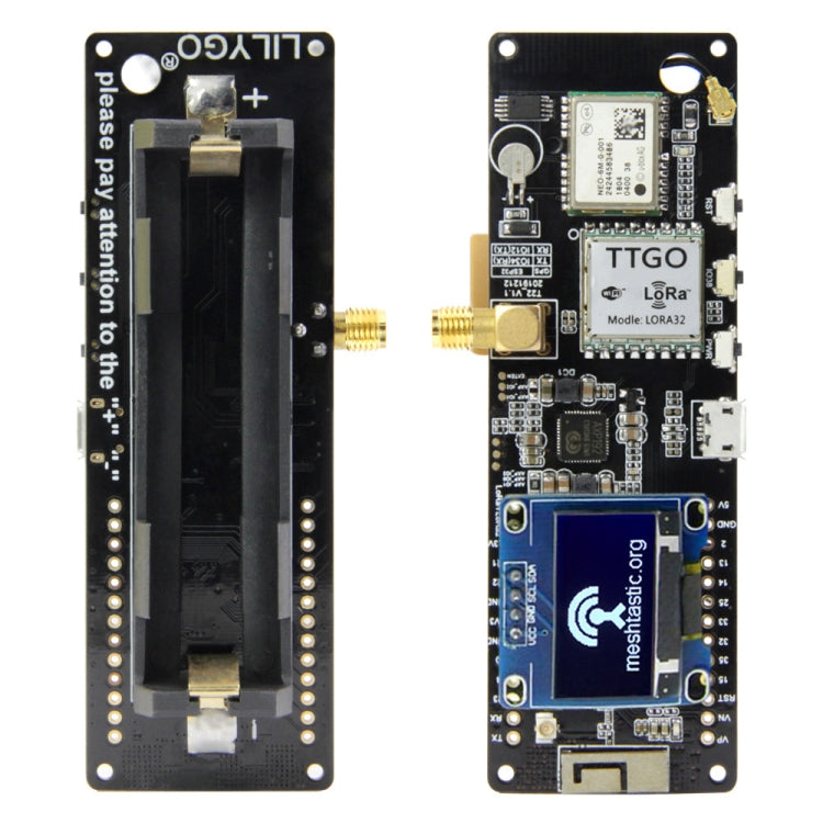 TTGO Meshtastic T-Beam V1.1 ESP32 923 MHz OLED WiFi Bluetooth GPS NEO-6M SMA 18650 Supporto batteria, 923MHZ OLED