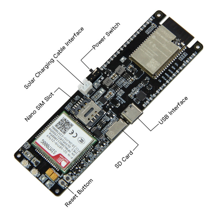 TTGO T-SIM7000G ESP32 WiFi Bluetooth 18560 Supporto batteria Scheda di sviluppo del modulo di carica solare, T-SIM7000G