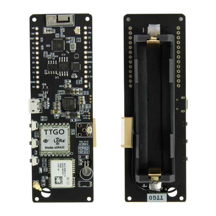 TTGO T-Beam ESP32 Modulo WiFi Bluetooth 433 MHz GPS NEO-M8N LORA 32 Modulo con antenna e supporto batteria 18650, 433MHz