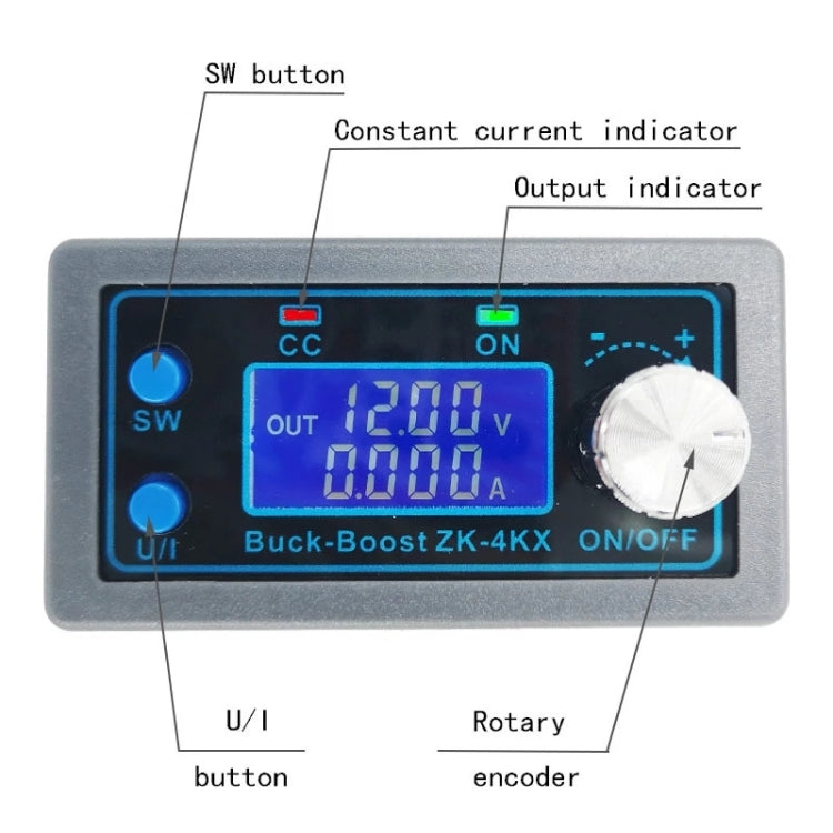 ZK-4KX DC-DC Buck Boost Converter Module CNC CC CV 0.5-30V 4A Adjustable Step Down Up Voltage Regulator, 0.5-30V