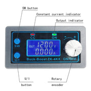 ZK-4KX DC-DC Buck Boost Converter Module CNC CC CV 0.5-30V 4A Adjustable Step Down Up Voltage Regulator, 0.5-30V