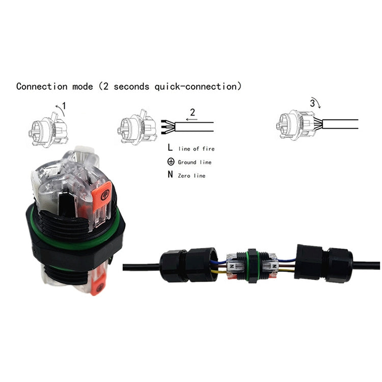 Connettore cavo dritto a 3 pin impermeabile IP68 XY-17, XY17