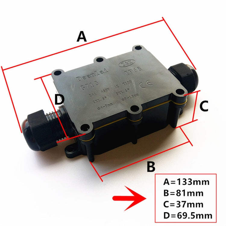 Scatola di giunzione bidirezionale impermeabile G713 IP68 per la protezione del circuito, G713-2P