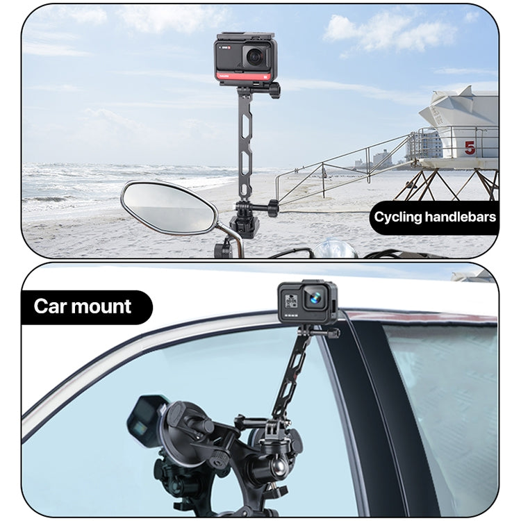 Estensore per braccio di estensione in alluminio per GoPro Hero11 Black / HERO10 Black / HERO9 Black /HERO8 / HERO7 /6 /5 /5 Session /4 Session /4 /3+ /3 /2 /1, Insta360 ONE R, DJI Osmo Action e altroTelecamere d'azione