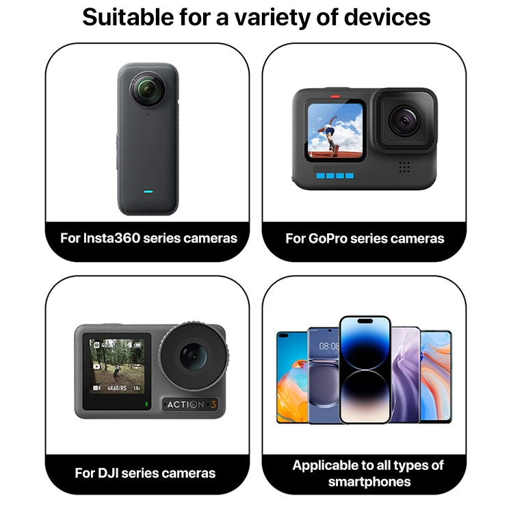 Estensore per braccio di estensione in alluminio per GoPro Hero11 Black / HERO10 Black / HERO9 Black /HERO8 / HERO7 /6 /5 /5 Session /4 Session /4 /3+ /3 /2 /1, Insta360 ONE R, DJI Osmo Action e altroTelecamere d'azione