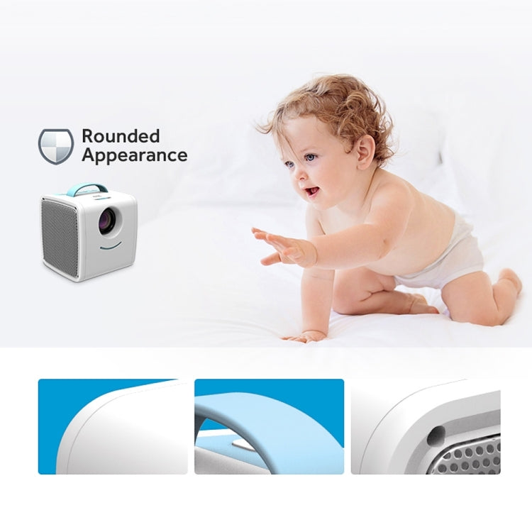 W-S1 10W Kids Projector, 30 Lumens 1080P HD LCD Technology, Support AV/USB/Mini SD Card/HDMI/Audio