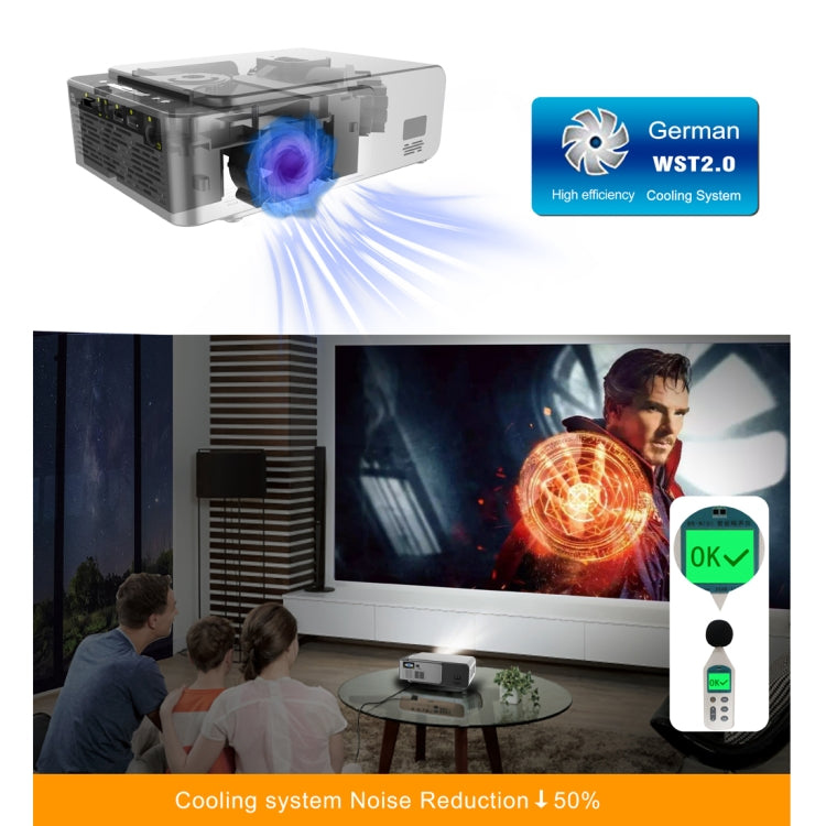 T6 3500ANSI Lumens 1080P LCD Mini Theater Projector, Standard Version US Plug