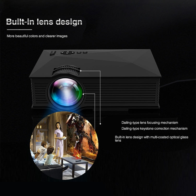 LED Projector Home Theater Multimedia HD 1080P UC68 80ANSI 800x400, support USB/SD/HDMI/VGA/IR, UC68 800x400