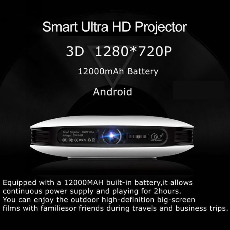 Wejoy DL-S9 220 Lumen 1280x720 720P Android 6.0 HD Bluetooth WiFi Smart Laser 3D Projector, Support HDMI/USB x 2/TF Card