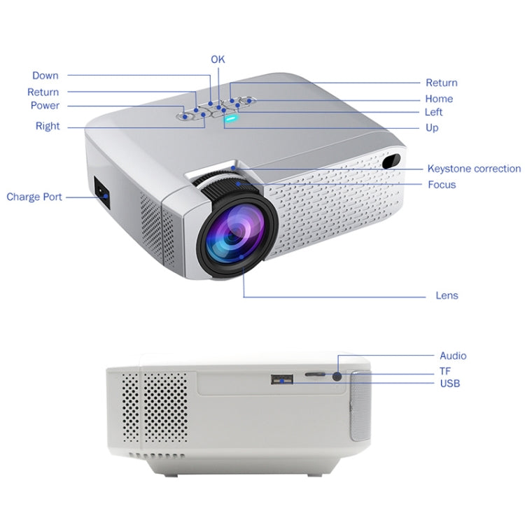 D40S 1600 Lumens Portable HD LED Home Theater Digital Projector, D40S