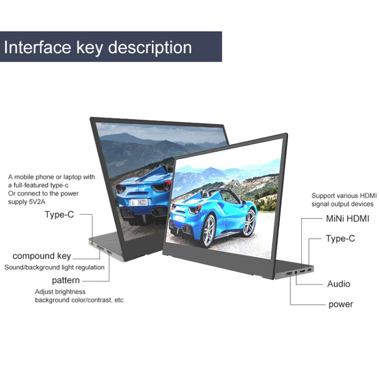 M8 14 inch 1080P Ultra-thin Narrow Edge HD Portable Display