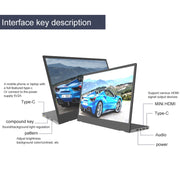 Display portatile HD ultrasottile a bordo stretto M8 da 14 pollici 1080P