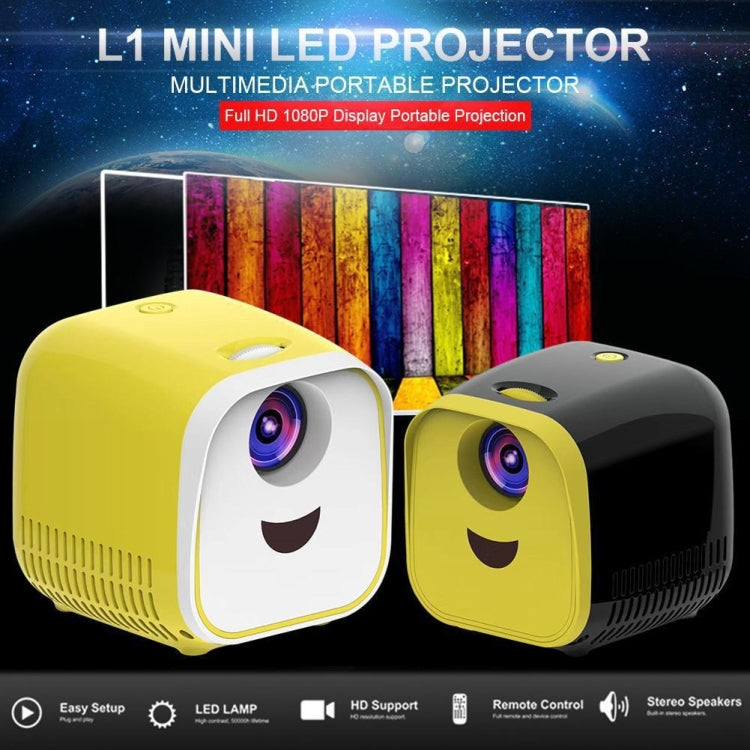 L1 Kids Projector Mini Portable LED Speaker Projector for Home AU Plug