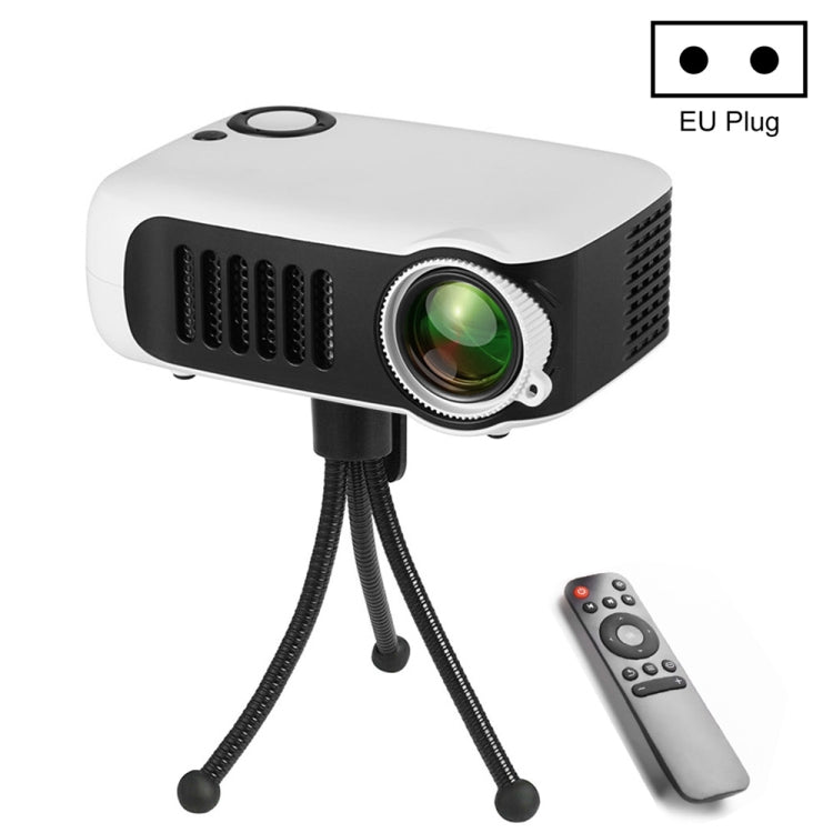 A2000 Portable Projector 800 Lumens LCD Home Theater Video Projector, Support 1080P, EU Plug, EU Plug