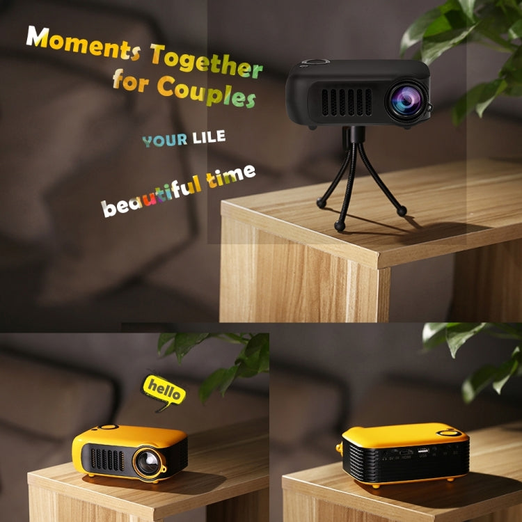 A2000 Portable Projector 800 Lumens LCD Home Theater Video Projector, Support 1080P, EU Plug, EU Plug