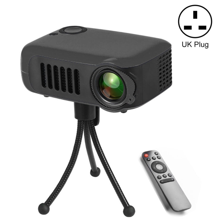 A2000 Portable Projector 800 Lumens LCD Home Theater Video Projector, Support 1080P, UK Plug, UK Plug