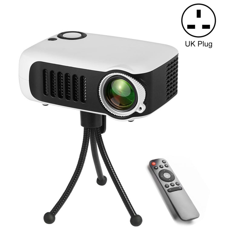 A2000 Portable Projector 800 Lumens LCD Home Theater Video Projector, Support 1080P, UK Plug, UK Plug