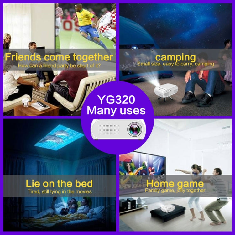 YG320 Mini LED Projector 320*240 Home Theater, Support HDMI, AV, SD and USB, YG320 Black, YG320 Silver, YG320 White