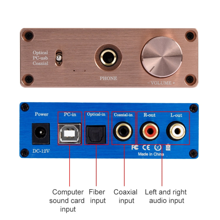 Amplificatore audio digitale con decodificatore DAC audio NK-P90 in fibra coassiale