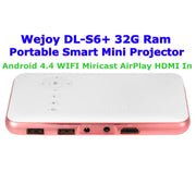 Mini proiettore intelligente Wejoy DL-S6+ 1000 lumen 854x480, CPU RK3128, 1 GB+32 GB, Android 4.4, Bluetooth, WiFi, HDMI, DL-S6+/Rose Gold