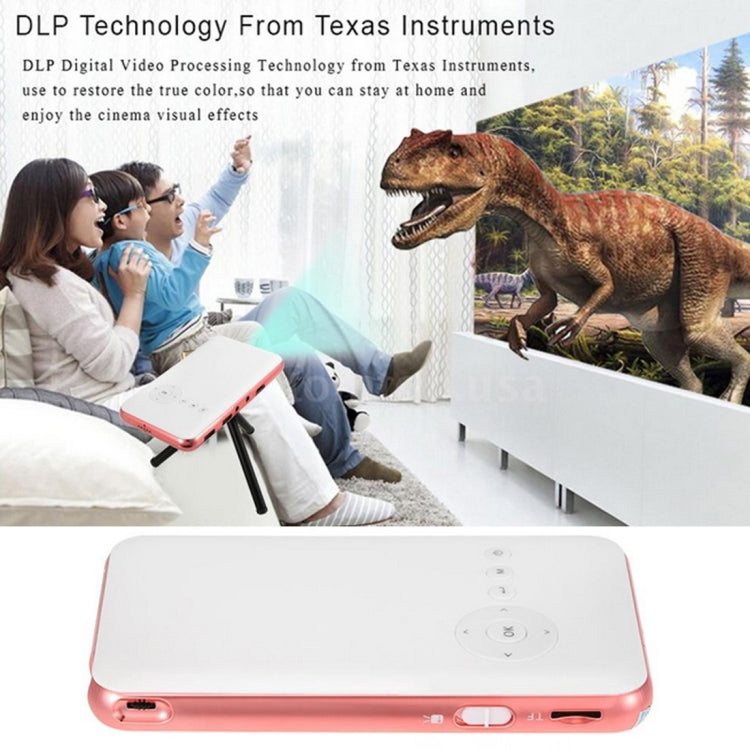 Wejoy DL-S6+ smart mini projector 1000 lumens 854x480, RK3128 CPU, 1GB+32GB, Android 4.4, Bluetooth, WiFi, HDMI, DL-S6+/Rose Gold